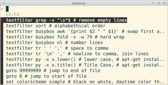 Palettero - command palette - screenshot